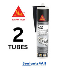 2 x Sikaflex 522 Adhesive Sealant, Black, 10/26 Expiry, Brand New, C124
