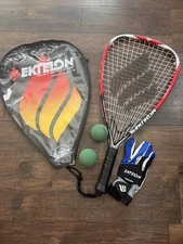 Ektelon Racquetball Racquet Reactor Max Sweet Spot 1050 Longbody F3 Bag Glove