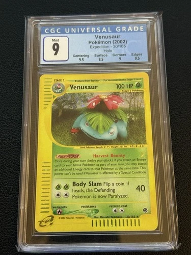 Pokémon TCG Venusaur Expedition Base Set 30/165 Regular Holo Rare CGC 9