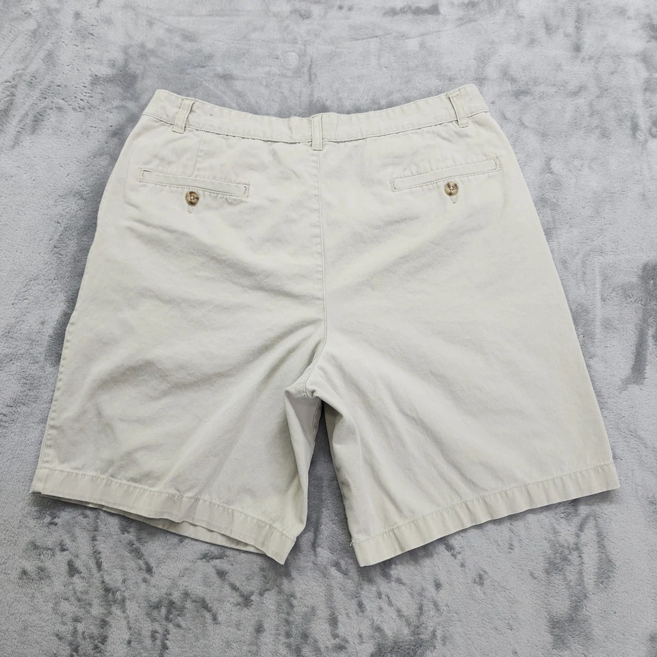 Pantalones Cortos Covington Para Hombres 34 Tostado Caqui Plisado Chino 9” Entrepierna Informal Algodón Preppy Foto 2 de 4