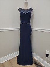 Cameron Blake 117606 Mother of the Bride Dresses Navy Size4