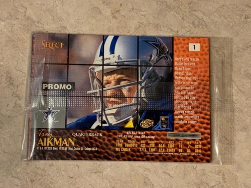 1996 Pinnacle Select Football Marino, Favre, Aikman Promo SKU#36656 - Picture 2 of 2