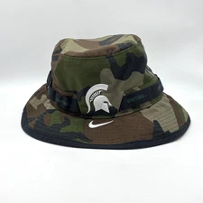 Michigan State University Nike Performance Bucket Hat Green Sz M Camo Excellent