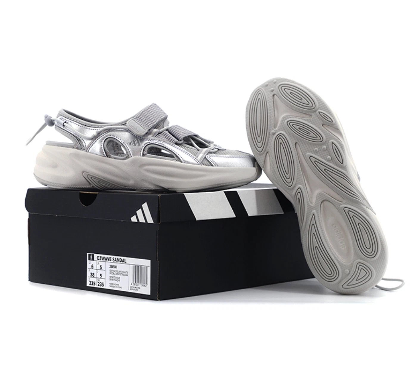 adidas Ozwave Womens Sandal Grey Two Silver Metallic JS4580