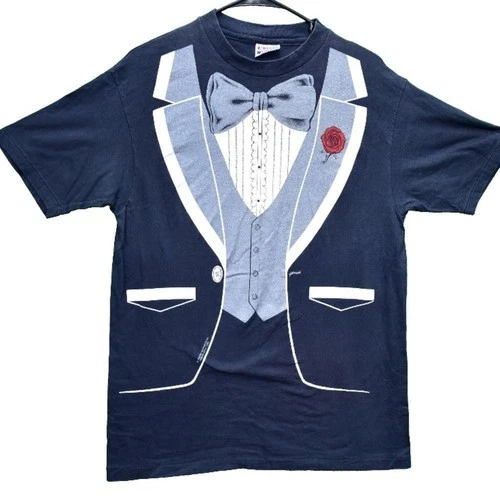 1980 Vintage Tuxedo Shirt - product listing photo