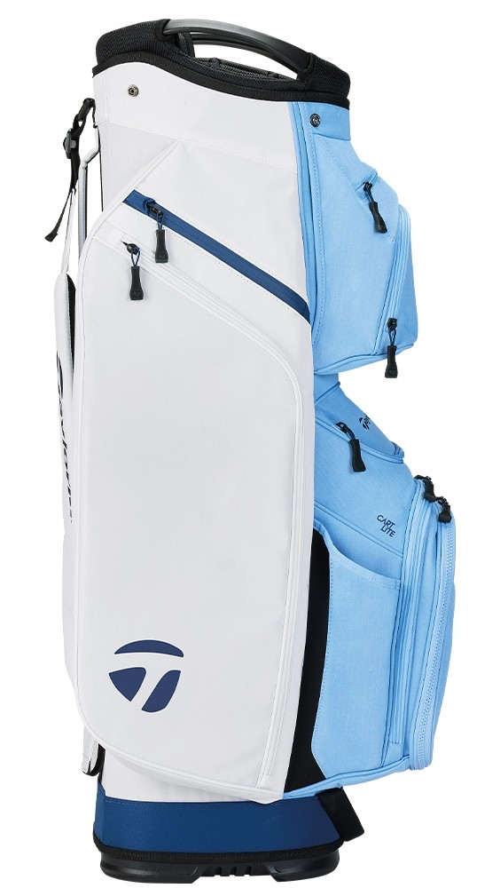 TaylorMade Cart Lite White Light Blue Cart Golf Bag