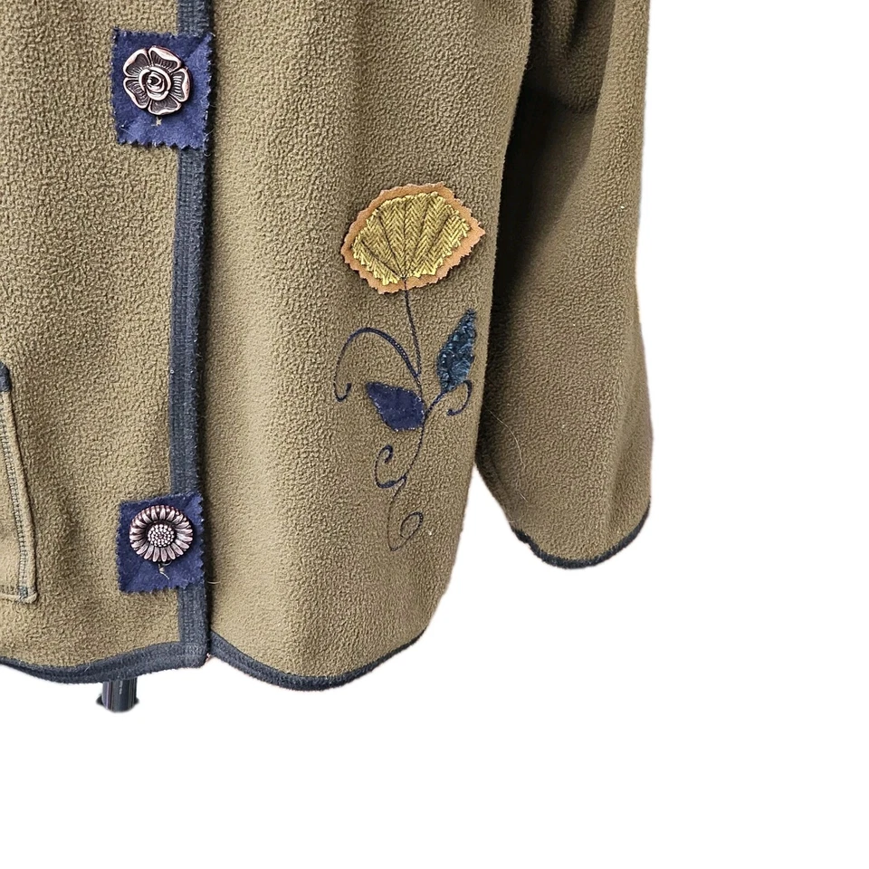 Cárdigan Chaqueta Bordada Floral Onque Informal De Colección Talla XL Flores Botones Otoño  Foto 3 de 4