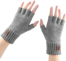 Fingerless Gloves for Women - 4 Piars Winter Gloves Men Warm Knit Cold Weather,
