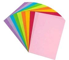 Color Copy Paper 20lb 10 Colors 200 Sheets, 8.5" x 11"