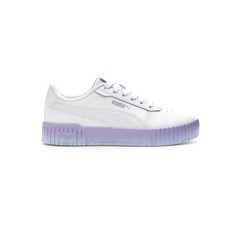 PUMA Carina 2.0 Speckle Fade Lace Up Youth Girls Purple, White Sneakers Casual