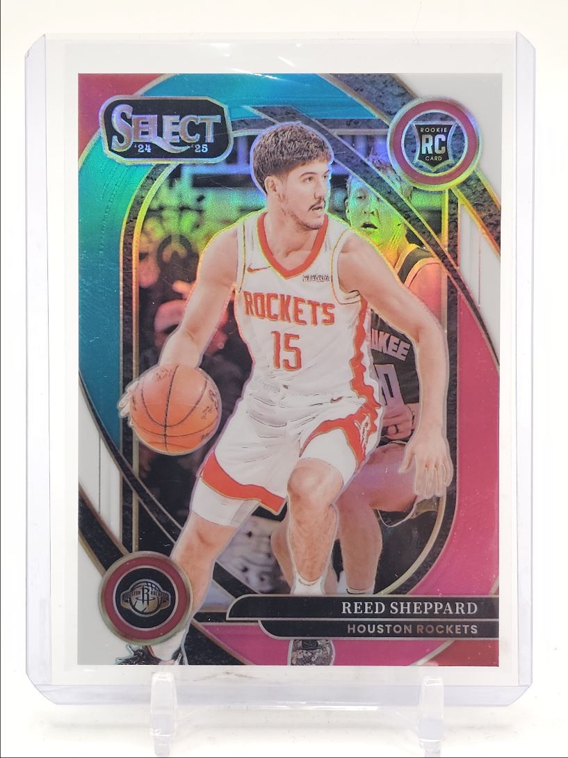 REED SHEPPARD 2024-25 SELECT COURTSIDE ROOKIE TEAL WHITE PINK RC /49 Q4247