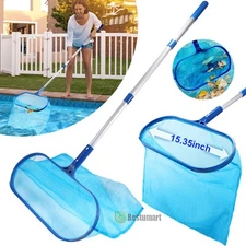 Heavy Duty Swimming Pool Leaf Skimmer Net, Remove Leaves, Debris, 15" Deep Mesh