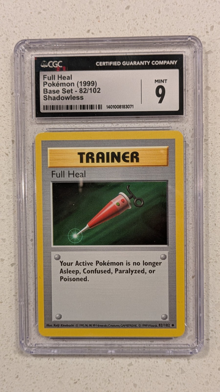 Full Heal 1999 Base Set Shadowless Pokémon Card 82/102 - CGC 9