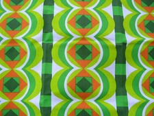 Original 60er/70er Jahre Design Stoff Größe 170 x 118 cm grün weiß und orange
