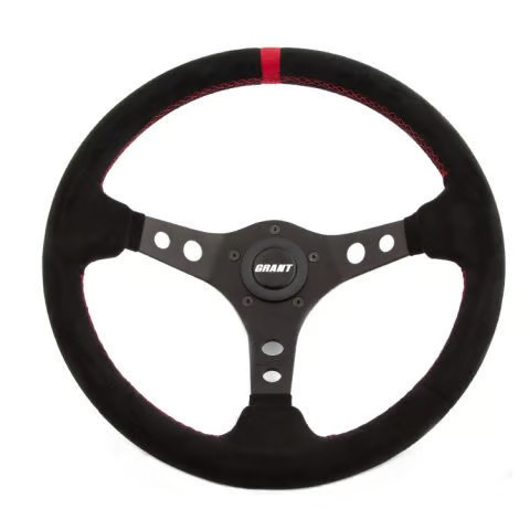 Grant 695 Steering Wheel - Suede Series - 13-3/4 in - 3-Spoke - 3-1/2 in Dish - - Picture 1 of 1