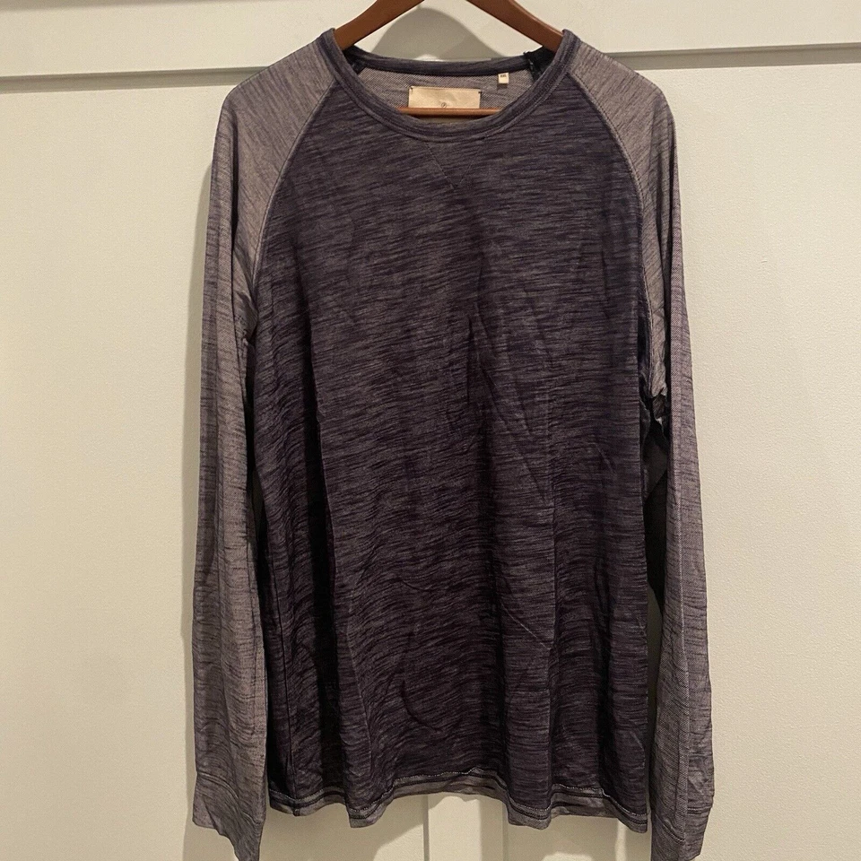 Camiseta de beisebol masculina manga longa 7 diamantes 2XL azul cinza - Imagem 3 de 4