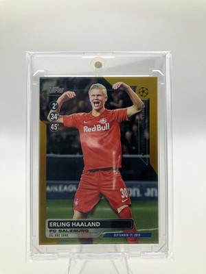 2024-25 Topps UCL Erling Haaland Historic Hat-Trick GOLD 43/50 Salzburg Rookie