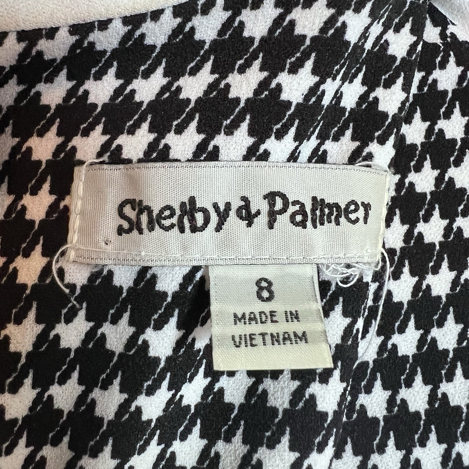Shelby & Palmer Houndstooth Dress Women’s 8 Short Sleeve Double Breasted Stylish