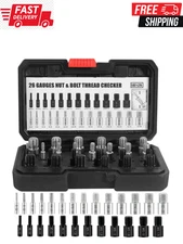 Nut and Bolt Thread Checker, 26 Male/Female Gauges - 14 Inch & 12 Metric,