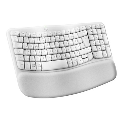 Logitech Wave Keys für Mac, kabellose ergonomische, Bluetooth, QWERTZ DE Weiß