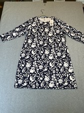 Kim Rogers Navy Blue White Shift Dress Women Sz XXL Floral Print 3/4 Sleeve NWT