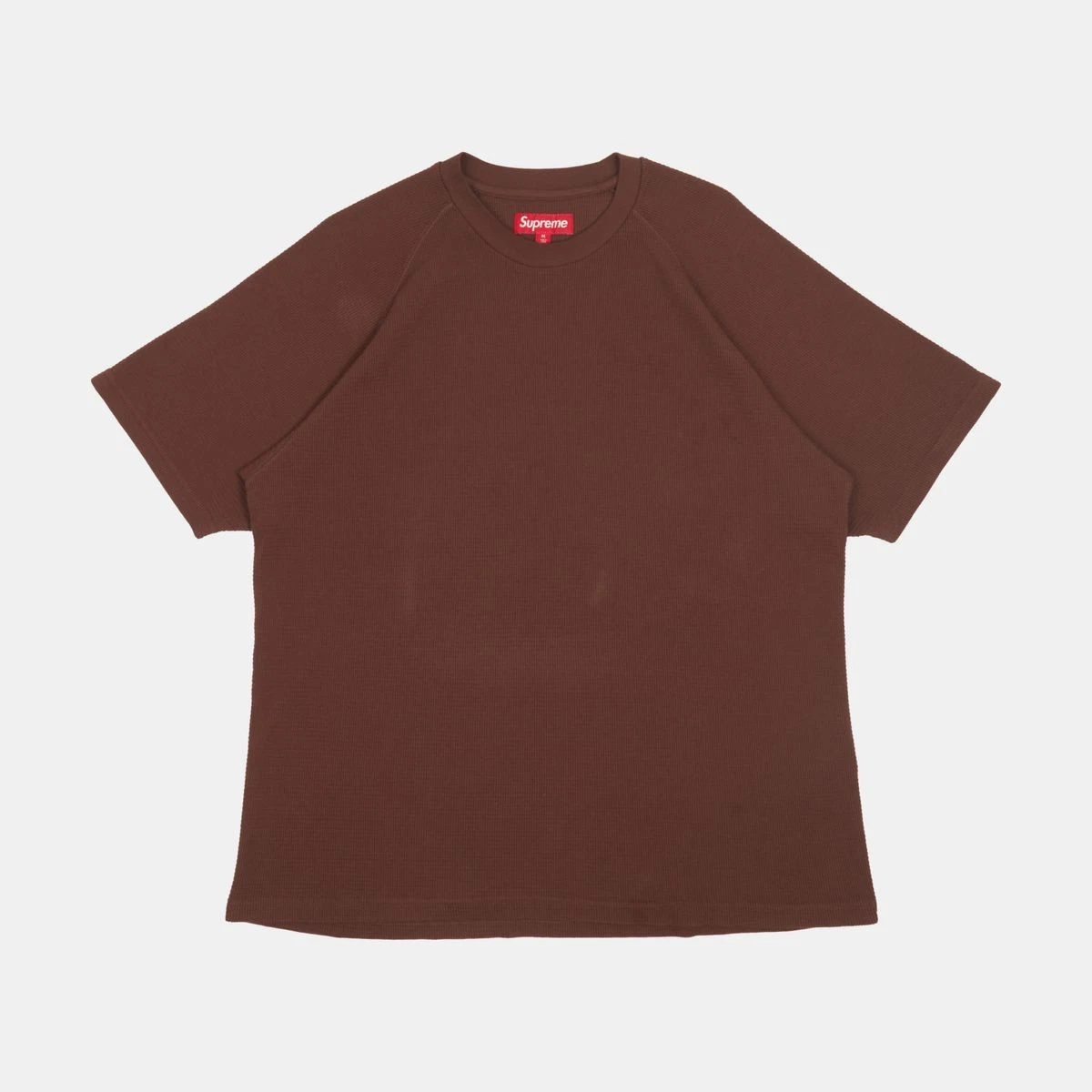 T shirt Supreme Waffle Back Logo / Taille M / Homme / Marron / Coton