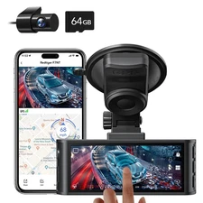 REDTIGER 4K Dash Cam Front and Rear, F7N Touch Screen 3.18 Inch, Free 64GB Card