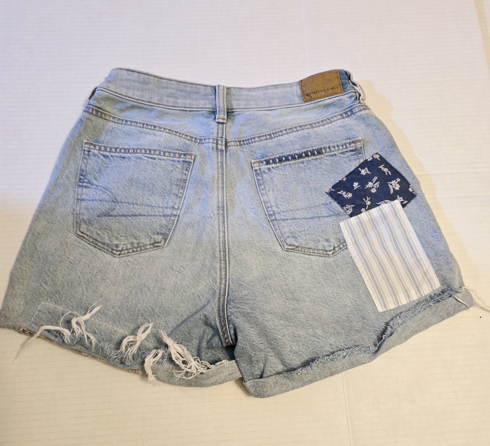 American Eagle Stretch Mom Short Patchwork Denim … - image 2