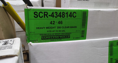 Aluf Plastics 56 Gallon High Density Trash Bags SCR-434814C 200 Count