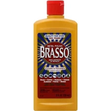 Brasso 2660089334 Liquid Form Light Tan Metal Polish 8 oz. (Pack of 8)