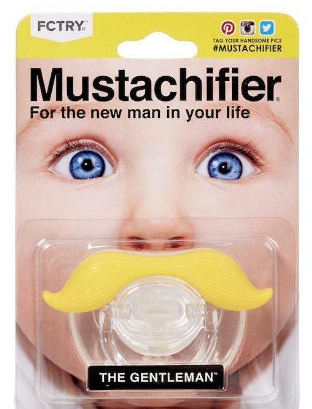 Mustachifier The Gentleman Blonde Mustache Pacifier Funny Baby