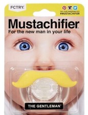 Mustachifier The Gentleman Blonde Mustache Pacifier Funny Baby Silicone Binkie