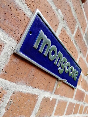 Mongoose Schild Mongoose BMX Schild Oldschool BMX Vintage Schild BLAU Aluschild