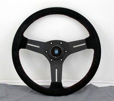 Nardi Competition Steering Wheel 330mm Black Suede With Red Stitching Type A Hb