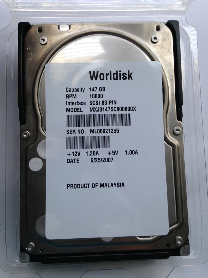 80 Pin Hard Drive Worldisk MXJ3147SC800600W 147 GB 10000 RPM SCSI - Image 3 of 4
