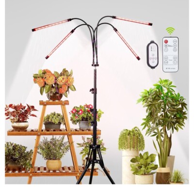 LED Grow Light Full-spectrum And Dimmable With 15-72in Adjustable Tripod
