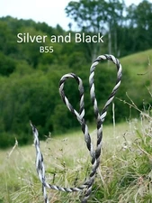 Flemish Twist Bowstring SILVER AND BLACK/ B55 / CHOOSE YOUR LENGTH! $16.95