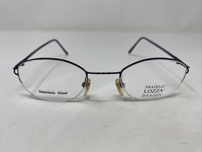 Fratelli Lozza Italy KELLY PURPLE 48-21-135 Half Rim Metal Eyeglasses Frame O130