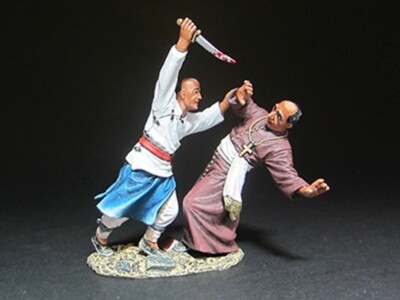 TEAM MINIATURES CHINESE BOXER REBELLION PGBX6003 & PGBX6013 BOXER ATTACKING MONK
