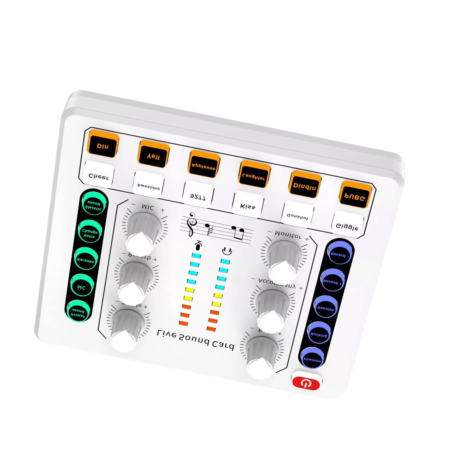 M8 Sound Card Live Streaming  Interface External USB Live Broadcast Mic WhiteJps