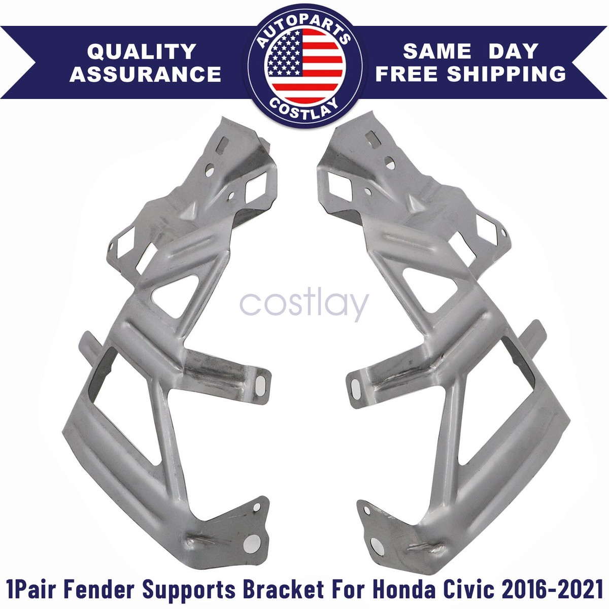 60213TBAA00ZZ Fender Supports Bracket 2PCS for Honda Civic 2016
