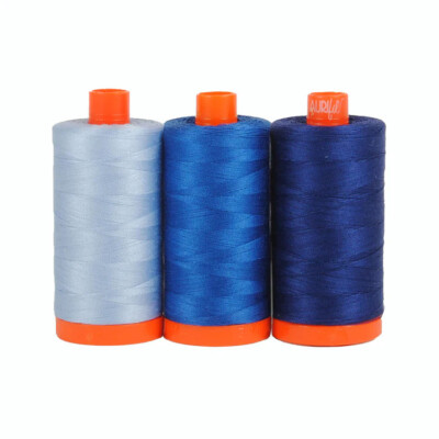 Aurifil HOUSE COLLECTIONS 3 LARGE SPOOLS 50WT Cotton Thread Solid - 1422Yds each