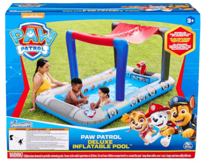 SwimWays Paw Patrol Pool Patroller Deluxe Inflatable Pool, Above Ground Pool wit