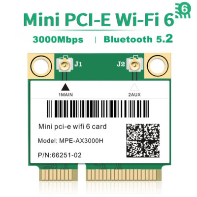Wifi 6 3000Mbps Bluetooth 5.2 Mini PCI-E Card AX200 AX200HMW Wireless Adapter 