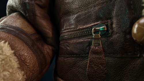 Giacca pelle parka B3 inglese vintage anni 80 stile WW2 B7 pelle di pecora artica "L" - Foto 13 di 18