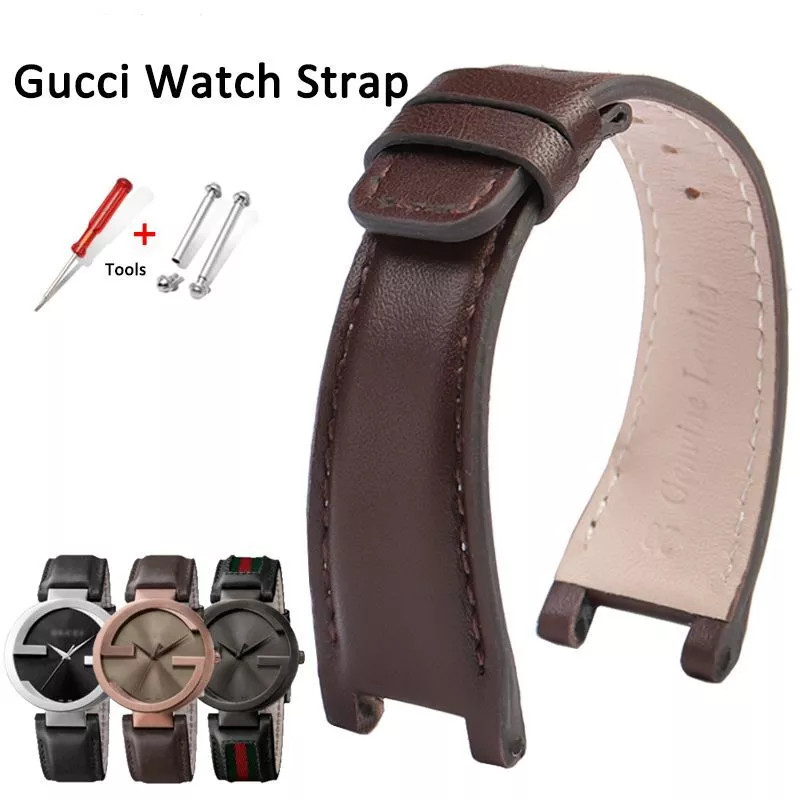 Genuine Leather Watch Band Fit For Gucci YA1332 YA1333 YA1335 Series Gucci 22mm