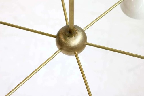 Mid Century Stilnovo Style 6 Brazos 12 Luces Moderno Latón Sputnik Araña - Imagen 7 de 10