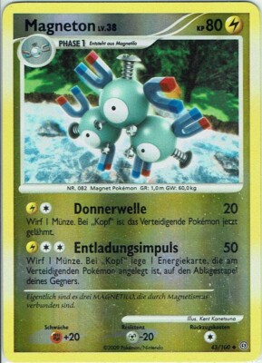 Pokemon Karte Card Game D&P Sturmtief Nr. 43/100 Magneton Reverse Holo deutsch