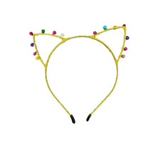 Christmas Cat Headband, Holiday Cat Ears with Jingle Bells, Fun Party Hair