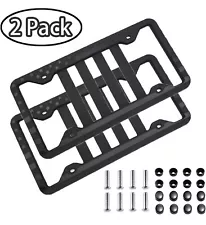 Silicone American Flag License Plate Frame 2 Pack Black License Plate Cover with